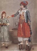 Dame franque vetue a la turque et sa servante (mk32) Jean-Etienne Liotard